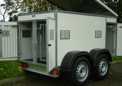 4 Door two compartment trailer with extra height to carry 4 large dogs